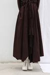 marc le bihan 2150 front pleated dress aubergine